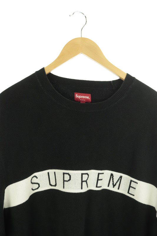シュプリーム SUPREME 16AW ニット セーター 長袖 ロゴ XL 黒 /MY □OS 