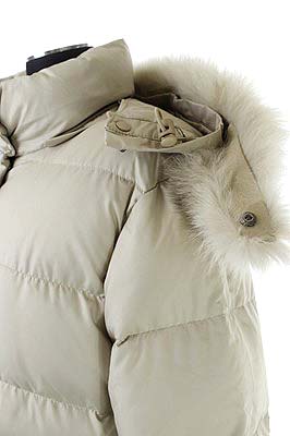 MONCLER VALENTINE 茶タグオフホワイトファー付きダウン