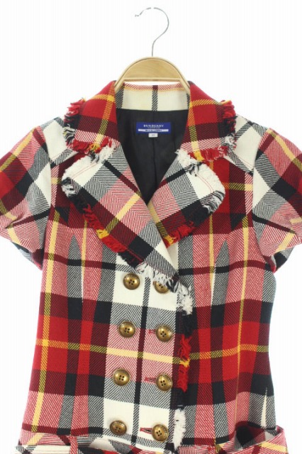 BURBERRY BLUE LABEL チェック柄 半袖ミニワンピース 38 Burberry Blue Label チェック柄 半袖ミニワンピース 38