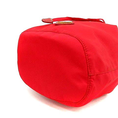 プラダ PRADA ポーチ 巾着 小物入れ ナイロン 赤 レッド /KS26
