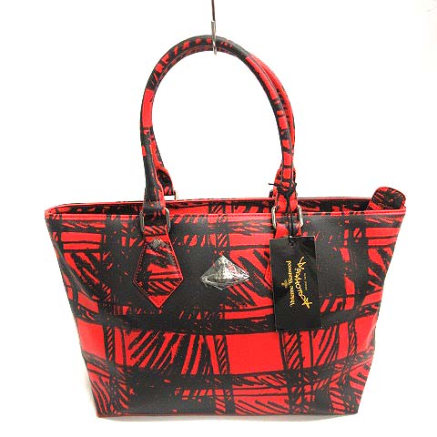 中古】ヴィヴィアンウエストウッド ハンドバッグ エナメルクロコ 赤  