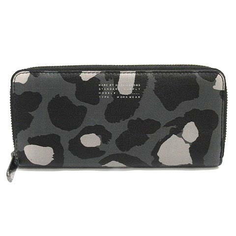 マークバイマークジェイコブス Marc By Marc Jacobs 長財布 ラウンドファスナー Arizona Clay Multi ヒョウ柄 レオパード レザー グレー M Yo1 レディース 170 ベクトルパーク
