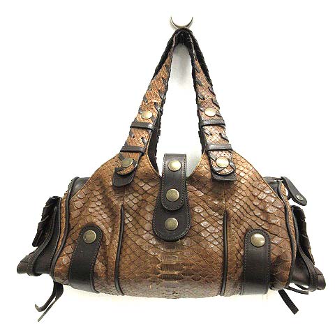 クロエ CHLOE シルベラード バッグ ハンド パイソン レザー ブラウン 