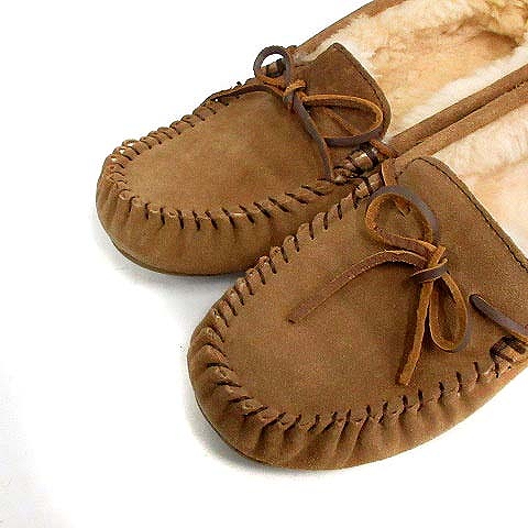 エミュー emu Australia シューズ モカシン ムートン M7/W8 茶