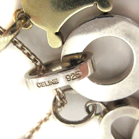 セリーヌ CELINE ネックレス 4way フラワーモチーフ ハートモチーフ ロゴ シルバー ゴールド色 /SR11 CELINE ゴールド 花モチーフ ネックレス