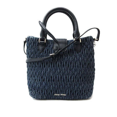 ミュウミュウ miumiu DENIM CRYSTAL ショルダーバッグ ハンド 2WAY 