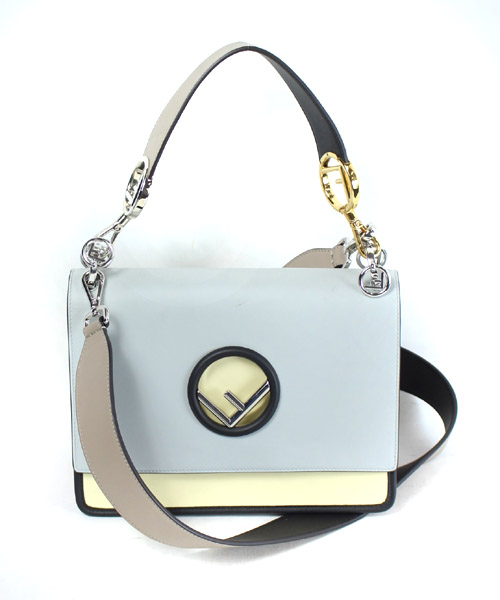 フェンディ FENDI キャナイエフ ハンドバッグ ショルダー 2WAY 水色 