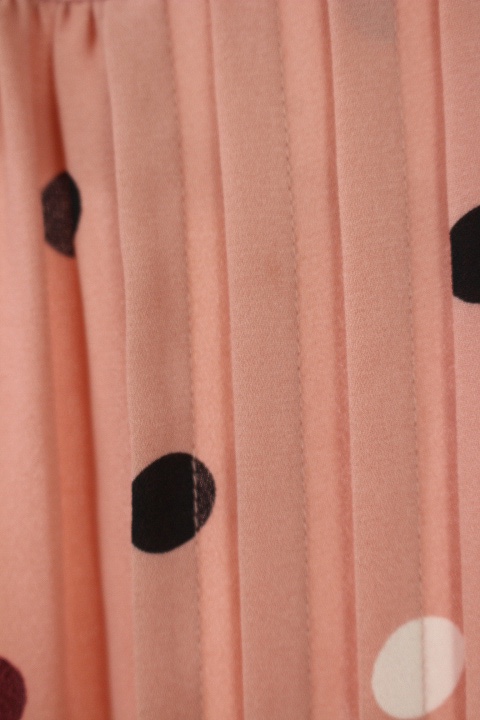 ケイトスペード ドットプリーツワンピース 長袖 ロング 中条あやみ