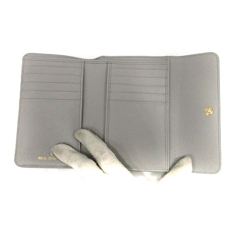 ミュウミュウ miumiu 財布 三つ折り グレー ハート