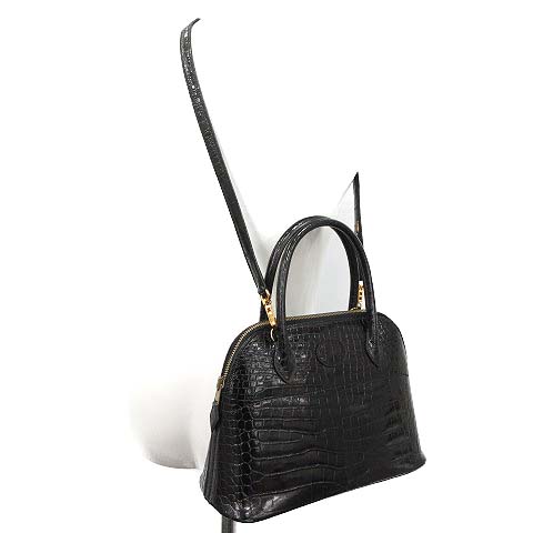 エルメス Hermes ボリード27 ポロサス クロコ ハンドバッグ ショルダー 2way ゴールド金具 黒 ブラック A刻印 Tu レディース 170 ベクトルパーク