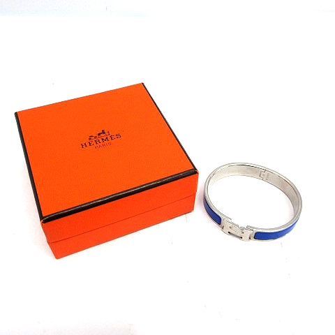 エルメス HERMES バングル ブレスレット クリッククラック PM 青