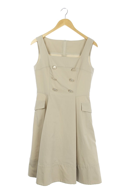 フォクシーニューヨーク Foxey New York ワンピース ひざ丈 ノースリーブ 40 ベージュ Kn Os レディース 170 ベクトルパーク