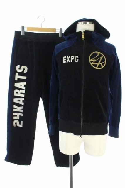24 karatsベロア セットアップ パーカー パンツ L 24karats 24カラッツ ベロア パーカー パンツ セットアップ サイズL
