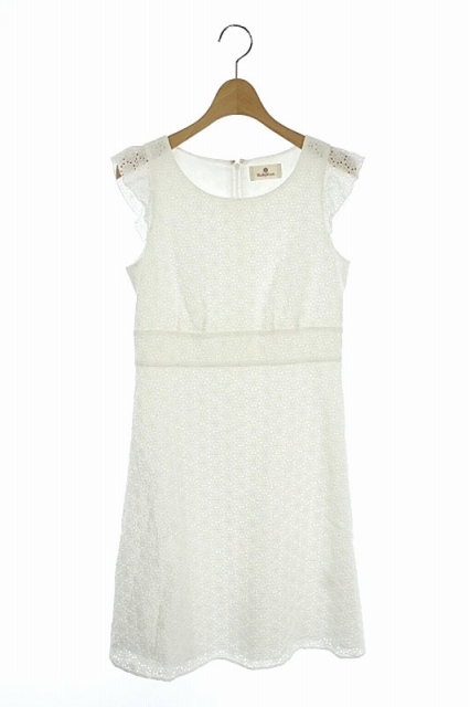 ルビーリベット Rubyrivet ワンピース フレンチスリーブ ひざ丈 レース 38 白 Mn Os レディース 170 ベクトルパーク