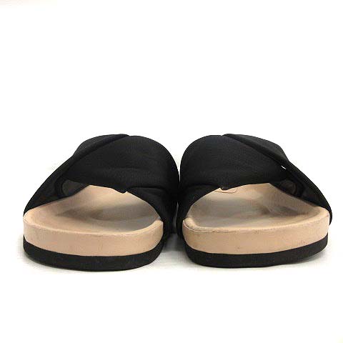 CELINE ベージュ ブラック フラットサンダル DESIGNER SANDALS WOMEN