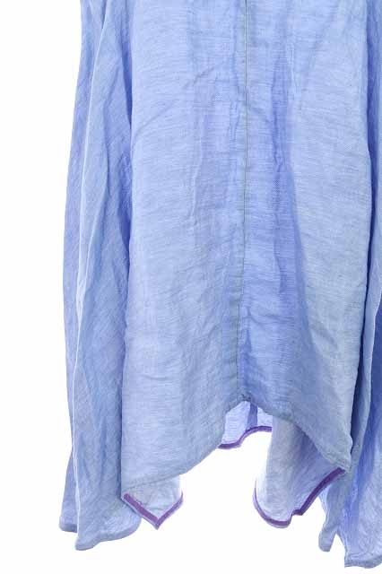 マイラン Mylan ワンピース リネン ノースリーブ フレア 変色 ミニ Vネック F ライトブルー Os レディース 170 ベクトルパーク