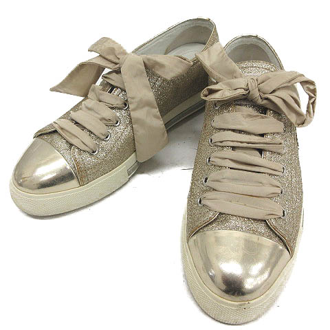 プラダスポーツ PRADA SPORT リネアロッサ スニーカー グリッター ラメ 