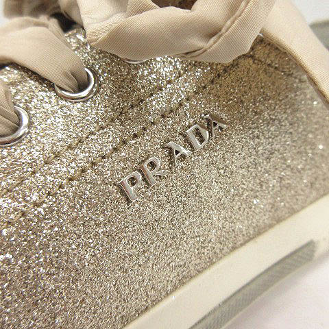 プラダスポーツ PRADA SPORT リネアロッサ スニーカー グリッター ラメ 