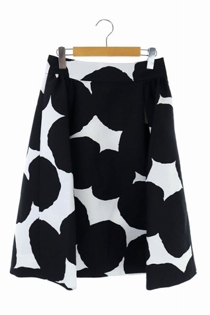 ケイトスペード KATE SPADE スカート フレア ロング ミモレ丈 総柄 2-A  