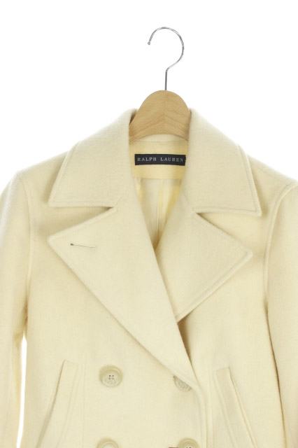 ラルフローレン Ralph Lauren コート Pコート ピーコート ダブル ウール 7 白 Ao Os レディース 170 ベクトルパーク