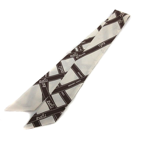 エルメス ツイリー ボルデュック チェック柄 ブラウン×ベージュ  