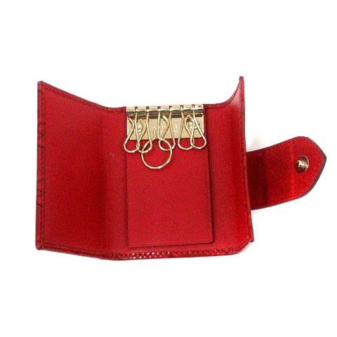 グッチ GUCCI キーケース エナメル GG柄 ハート 赤 203551 /YI1 