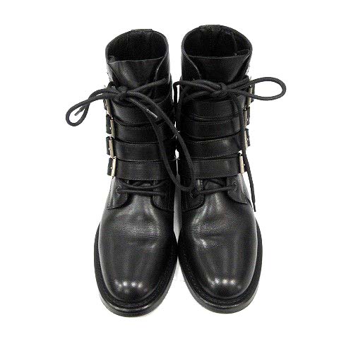 サンローラン パリ SAINT LAURENT PARIS ブーツ ミドル レザー レース 