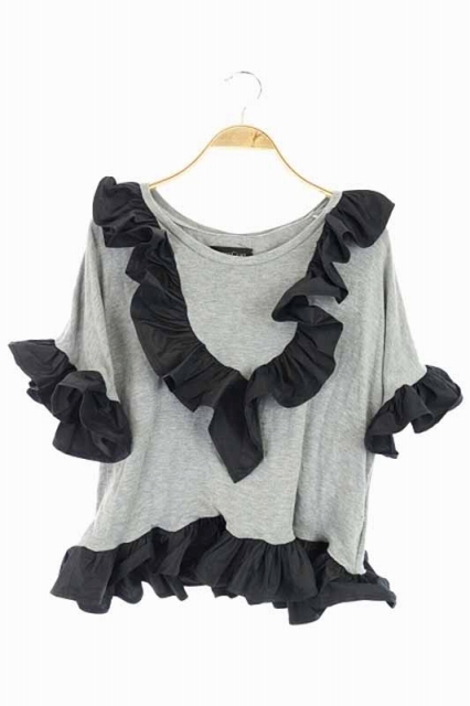 ドレスキャンプ Dresscamp カットソー 半袖 フリル 切替 36 グレー My Os レディース 170 ベクトルパーク ドレスキャンプ Dresscamp カットソー 半袖 フリル 切替 36 グレー My Os レディース 170 ベクトルパーク