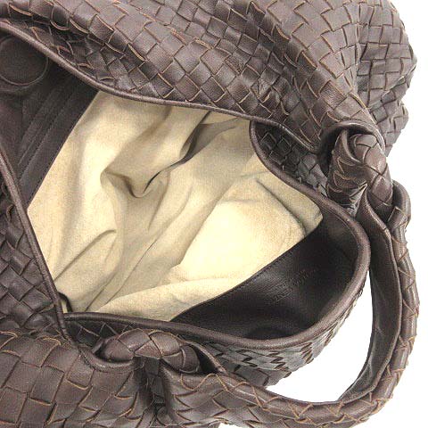 美品Bottega Veneta ダークブラウン ハンドバッグ ボッテガヴェネタ BOTTEGA VENETA バッグ ハンド ワンハンドル