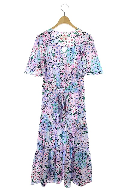 Kate spadeスペードフラワー柄ラベンダー色ロングワンピース Kate spadeスペードフラワー柄ラベンダー色ロングワンピース