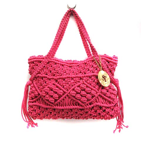 サマンサタバサ Samantha Thavasa バッグ ハンド 編み込み ピンク  