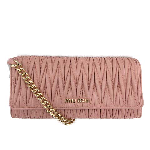 ミュウミュウ miumiu ショルダーウォレット 長財布 チェーン 