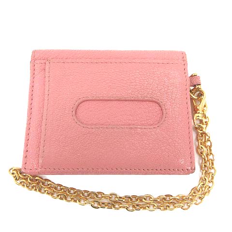 ミュウミュウ Miumiu パスケース カードケース レザー チェーン付き ピンク Tu レディース 170 ベクトルパーク