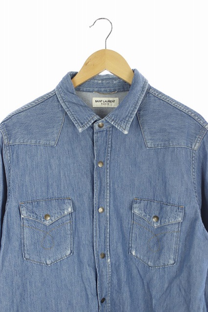サンローラン パリ SAINT LAURENT PARIS シャツ 長袖 デニム 