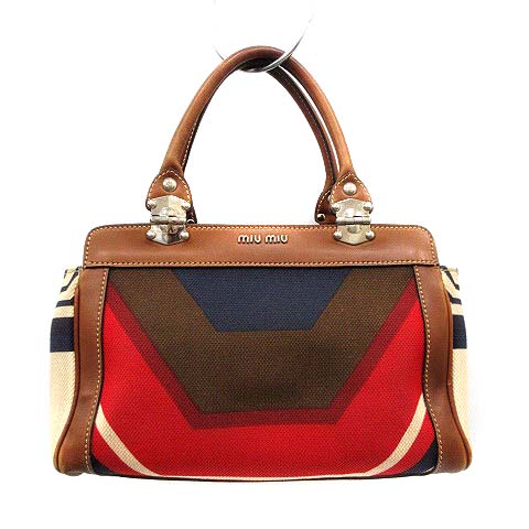 ミュウミュウ miumiu バッグ トート ハンド キャンバス 総柄 