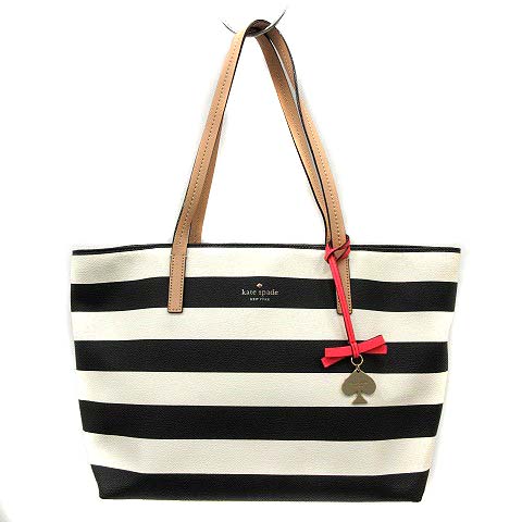 ケイトスペード KATE SPADE バッグ トート ハンド ボーダー 黒 白  