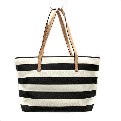 ケイトスペード KATE SPADE バッグ トート ハンド ボーダー 黒 白 
