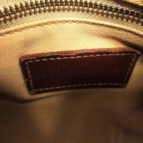 【美品】POLO ポロ ラルフローレン ボストンバッグ ブラウン 茶 POLO RALPH LAUREN ポロ・ラルフローレン チェック柄 PVC