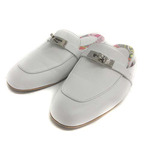 エルメス オズ ケリー金具 フラットシューズ ブラック（HERMES - 4607  