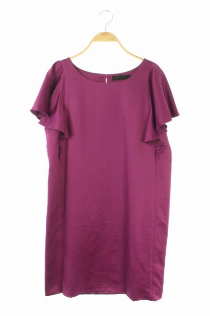 ストロベリーフィールズ Strawberry Fields ワンピース フリルスリーブ タイト ミニ ラウンドネック 紫 Os レディース 170 ベクトルパーク