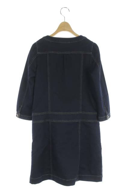 バーバリー前ジップワンピース 38 バーバリーブルーレーベル BURBERRY BLUE LABEL ワンピース 膝丈 長袖