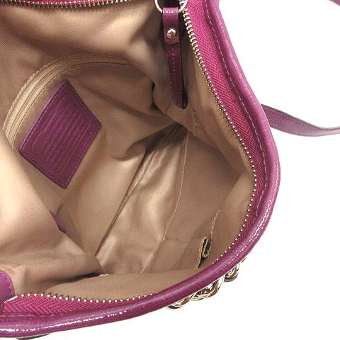 コーチ COACH バッグ ショルダー シグネチャー ベージュ パープル 紫 