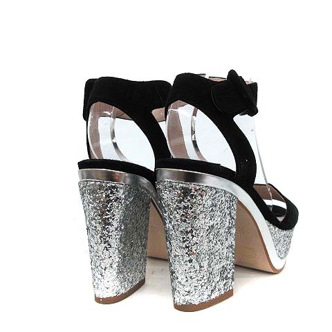 ミュウミュウ miumiu サンダル スエード ハイヒール 厚底 ストラップ 