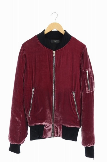 アミリ Amiri ジャケット ブルゾン Ma 1 ジップアップ ベロア 中綿 I48 ボルドー Rm Os メンズ 170 ベクトルパーク