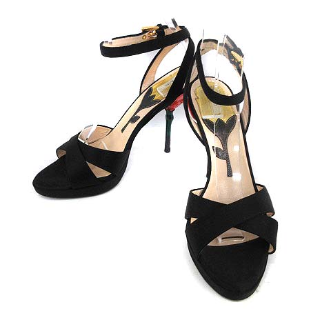 プラダ PRADA シルクサテンビーズストラップ ハイヒール プラダ PRADA シルクサテンビーズストラップ ハイヒール