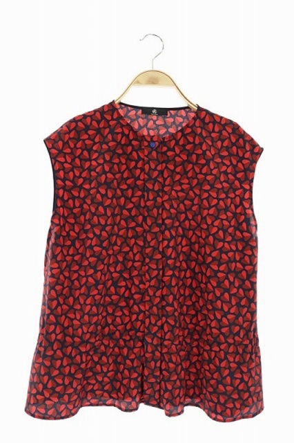 ポールスミス PAUL SMITH PS ブラウス シャツ ノースリーブ ハート柄 