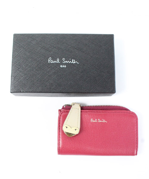 ポールスミス PAUL SMITH キーケース ハートプル 4連 レザー ピンク