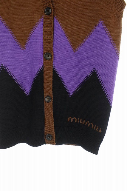 未使用品 ミュウミュウ miumiu ベスト ニット ロゴデザイン 38