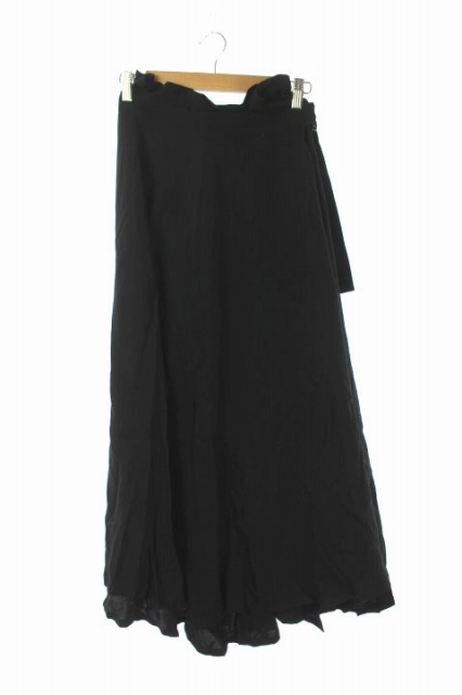 ヨウジヤマモト YOHJI YAMAMOTO スカート フレア ロング 1 黒 /HK □OS  