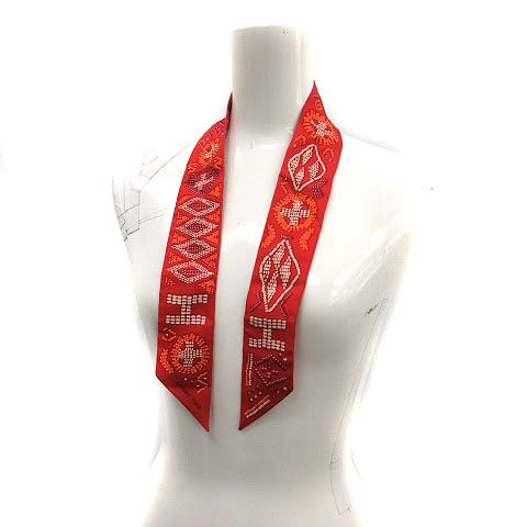 エルメス HERMES スカーフ ツイリー ケリーアンペル ルビーズ柄